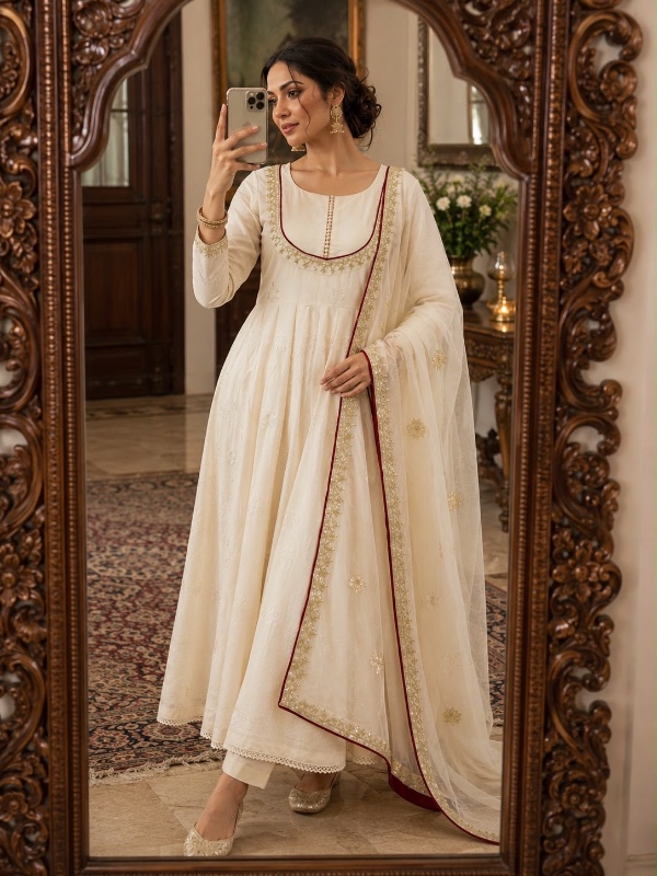 Offwhite Anarkali Suit Set [PF002]