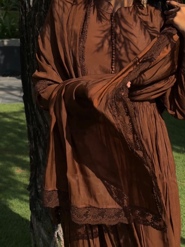 Brown Net Lace Anarkali [SC004]