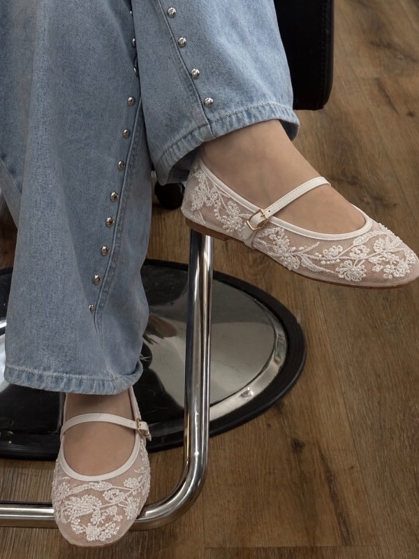 Pearl White Ballet Flats [FW001]