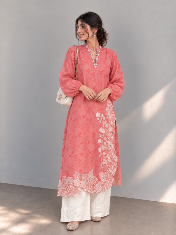 Mahira Organza Set Peach [PC064]