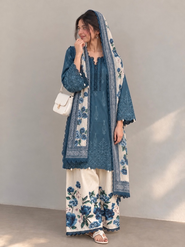 Prussian Blue Schiffli Suit [PC069]